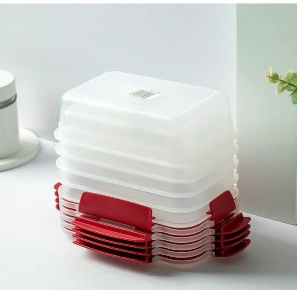 5 Pack Stackable Airtight Food Storage Containers With Snap Lock Lids
