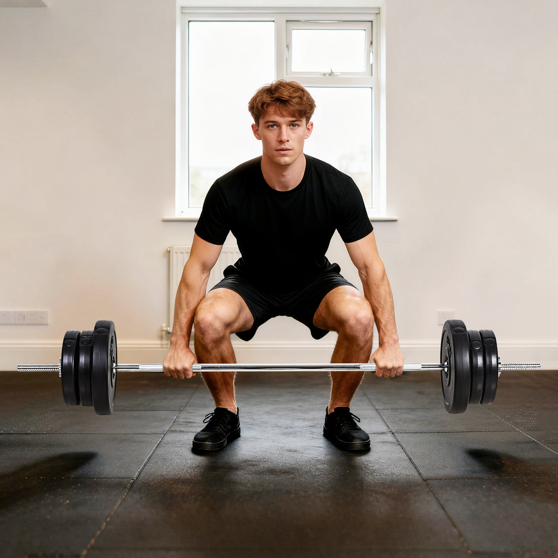 143.30 lb Adjustable Dumbbell And Barbell Set Home Gym Black