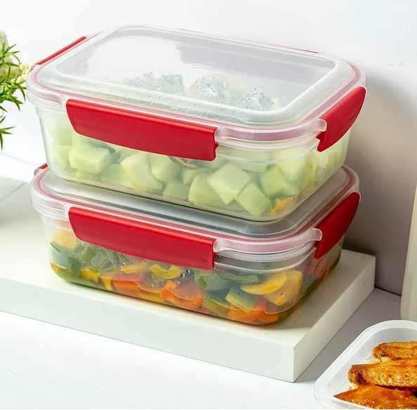 5 Pack Stackable Airtight Food Storage Containers With Snap Lock Lids