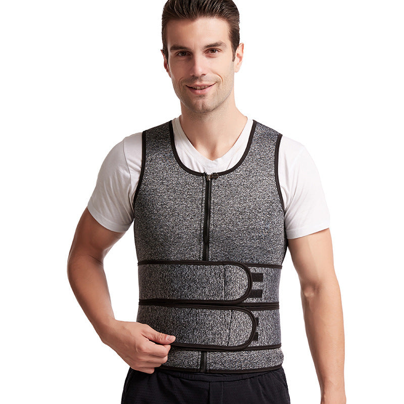 Men Sauna Waist Trainer Vest Double Belt Body Shaper