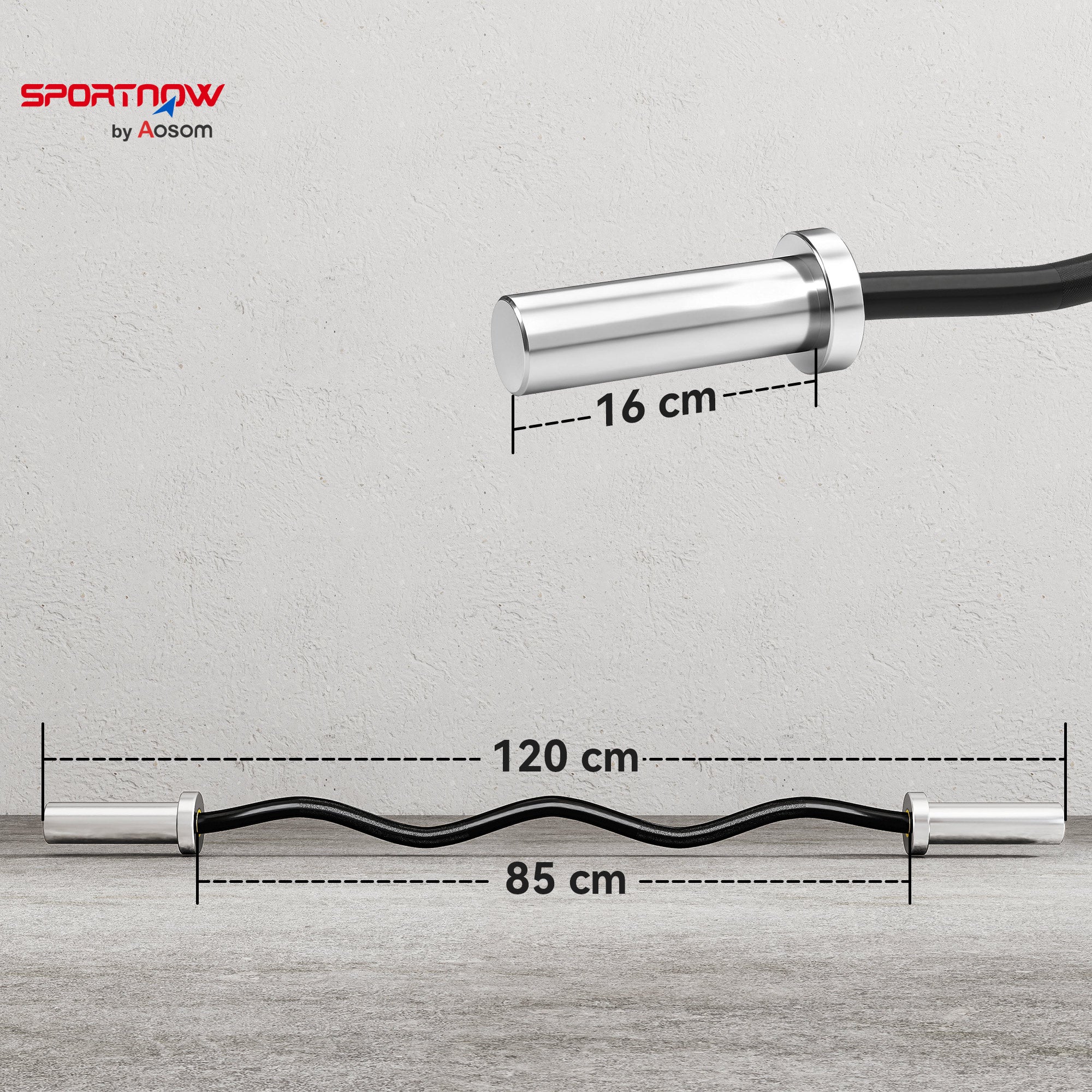Sportow 48 inches Olympic EZ Curl Bar 47.24 inches Non Slip Grip Barbell