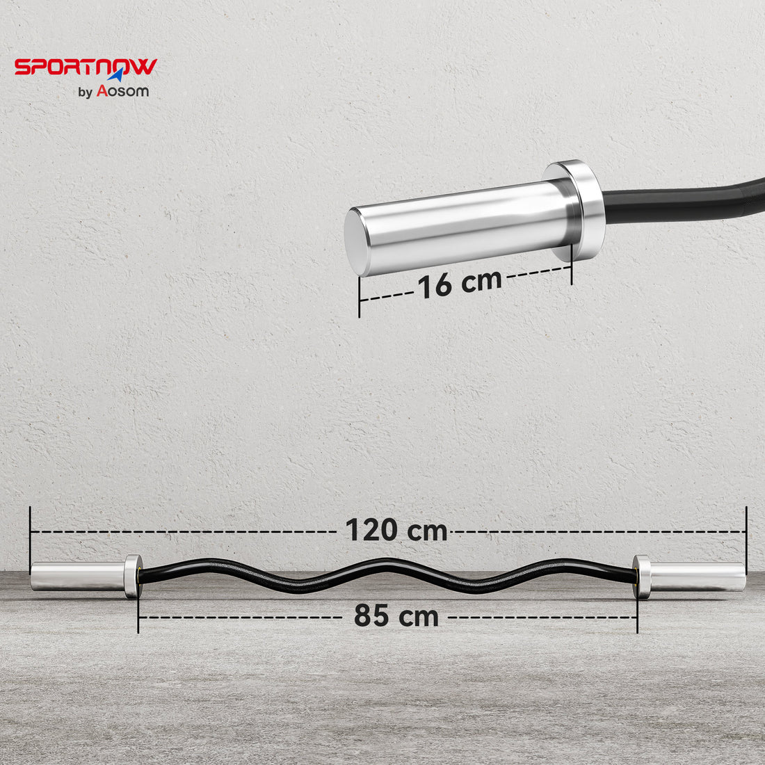 Sportow 48 inches Olympic EZ Curl Bar 47.24 inches Non Slip Grip Barbell