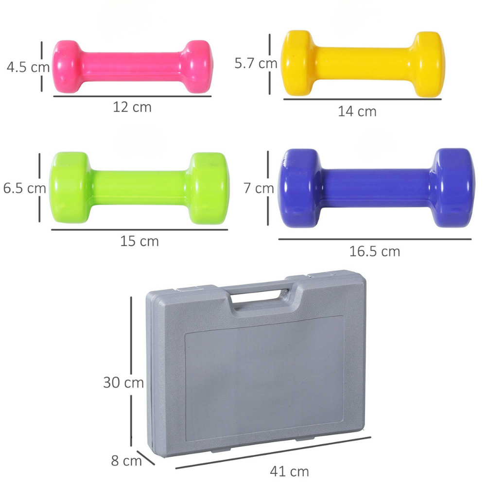 22.05 lbs Dumbbell Set With Carry Case Home Gym