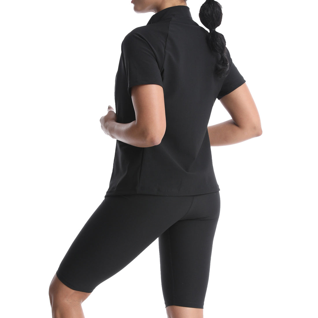 Women Sauna Sweat Suit Short Sleeve Shorts Set