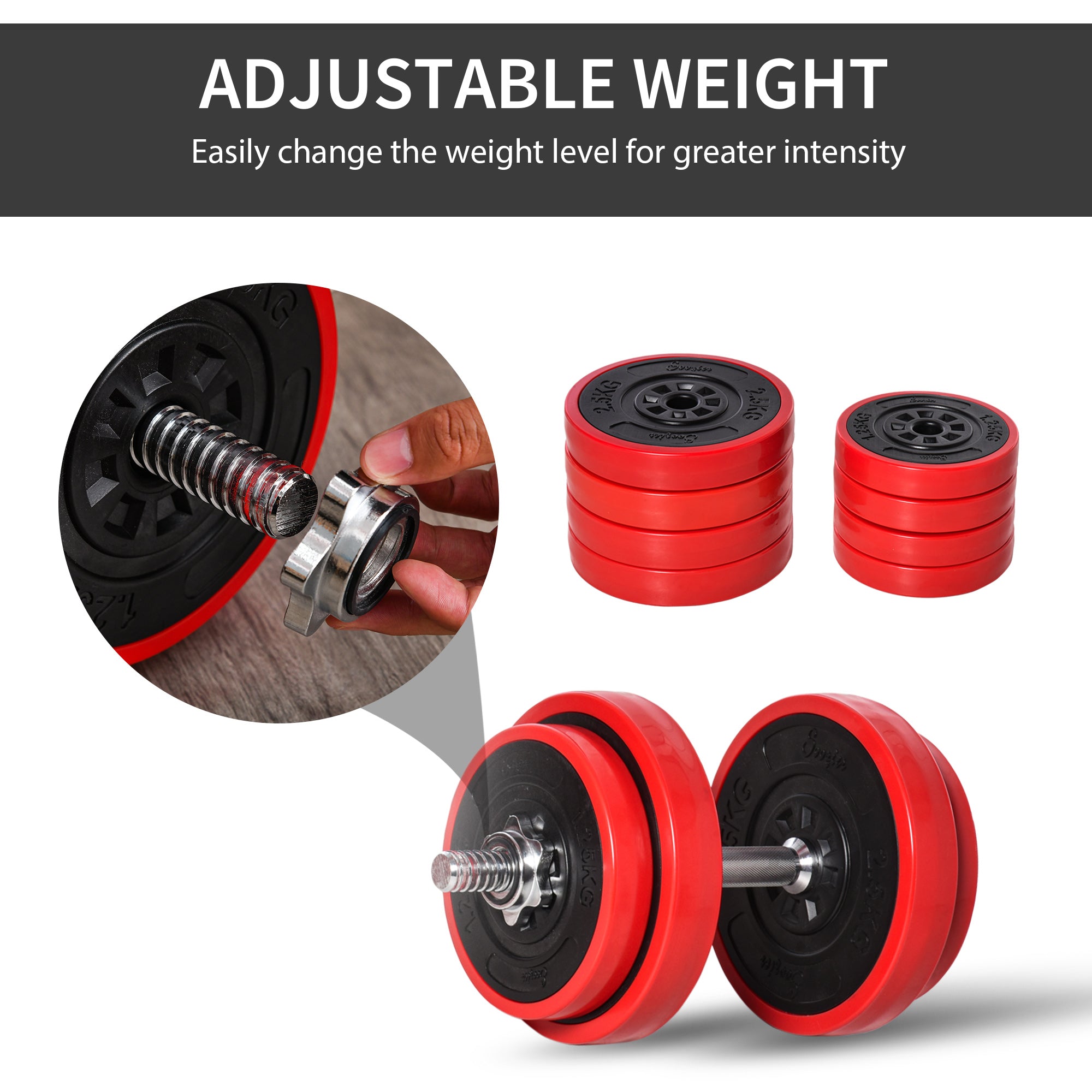 44lbs Adjustable Dumbbell To Barbell Set Home Gym Training