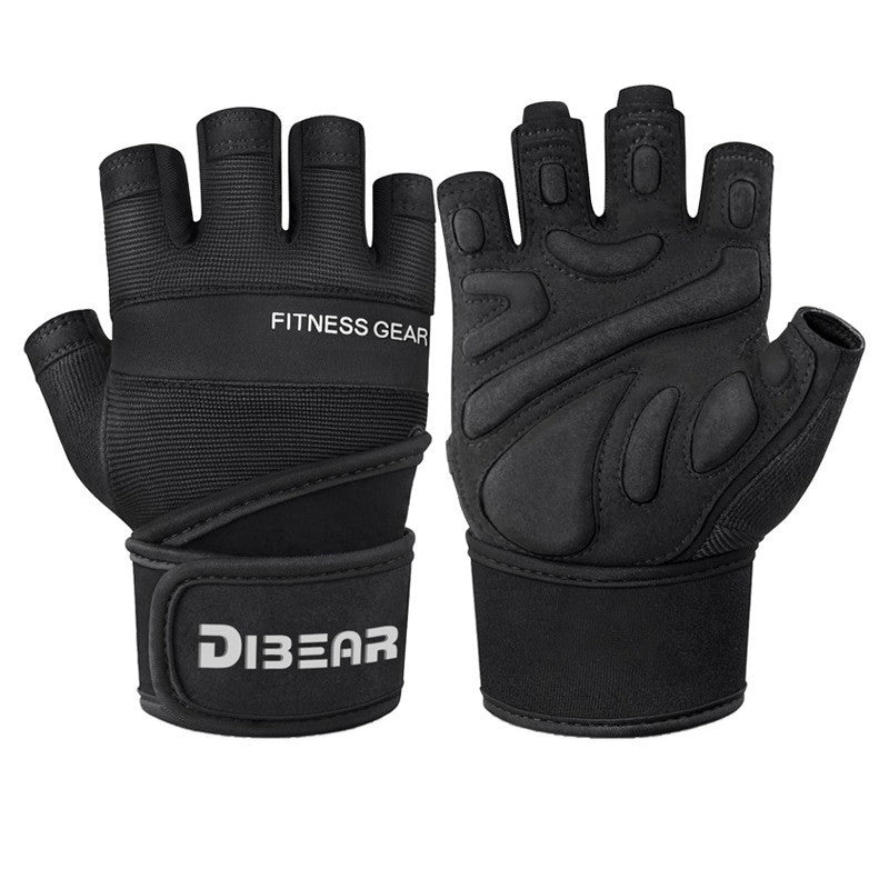 Summer Non Slip Half Finger Fitness Gloves Wrist Support
