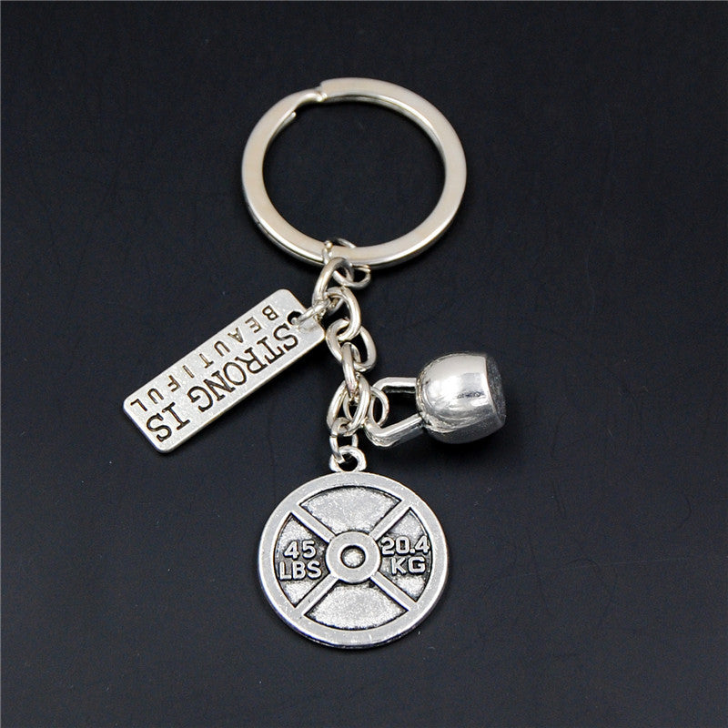 Mini Dumbbell Keychain Weightlifting Pendant Accessory