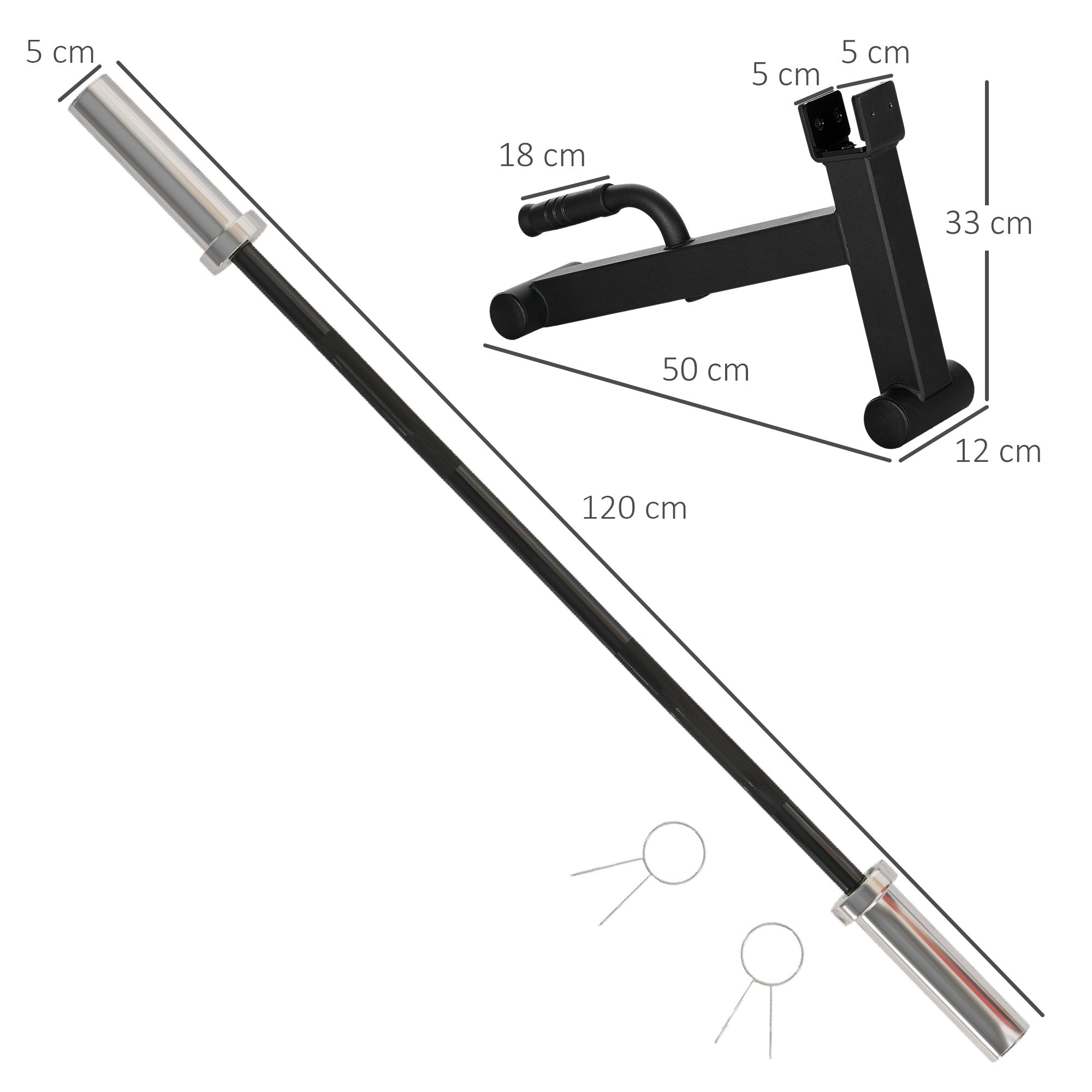 SPORTNOW 47.24 inches Curl Barbell Set, 440.92 lb Capacity Home Gym