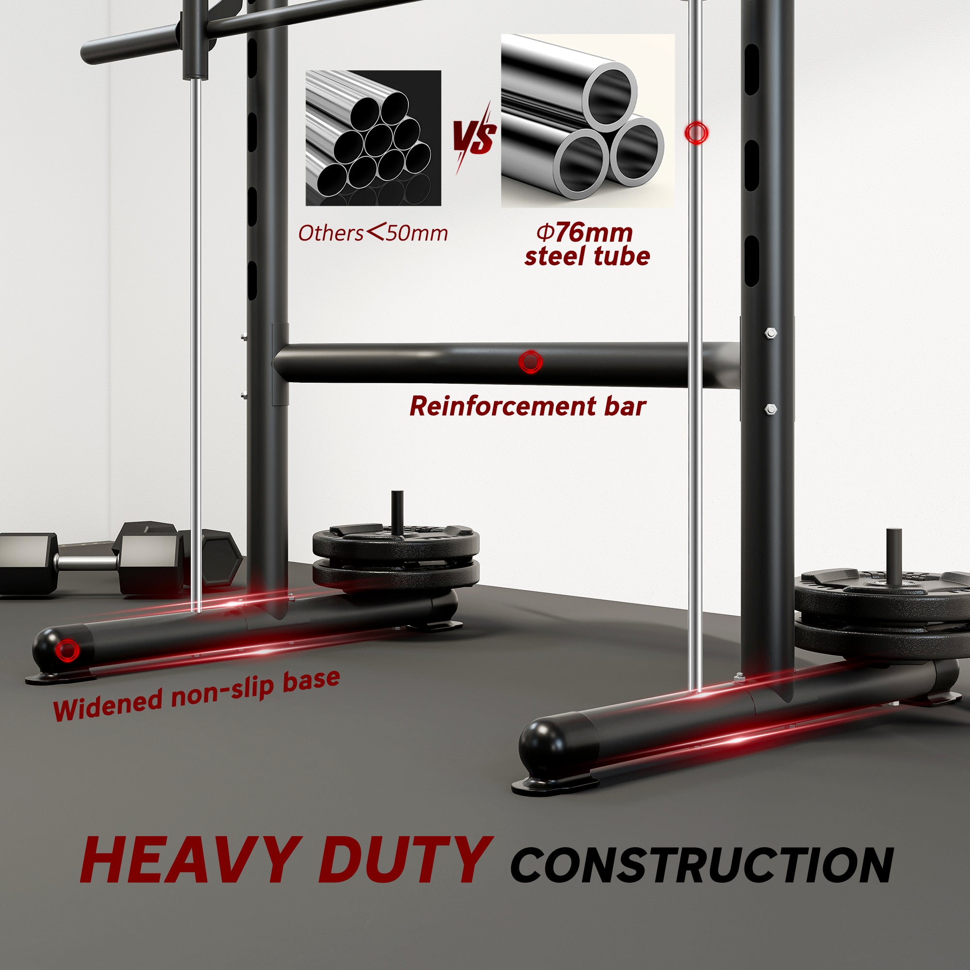 Adjustable Squat Rack With Pull Up Bar Bench Press Half Rack Black