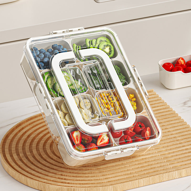 8 Grid Divided Snack Tray Food Storage Organizer Container