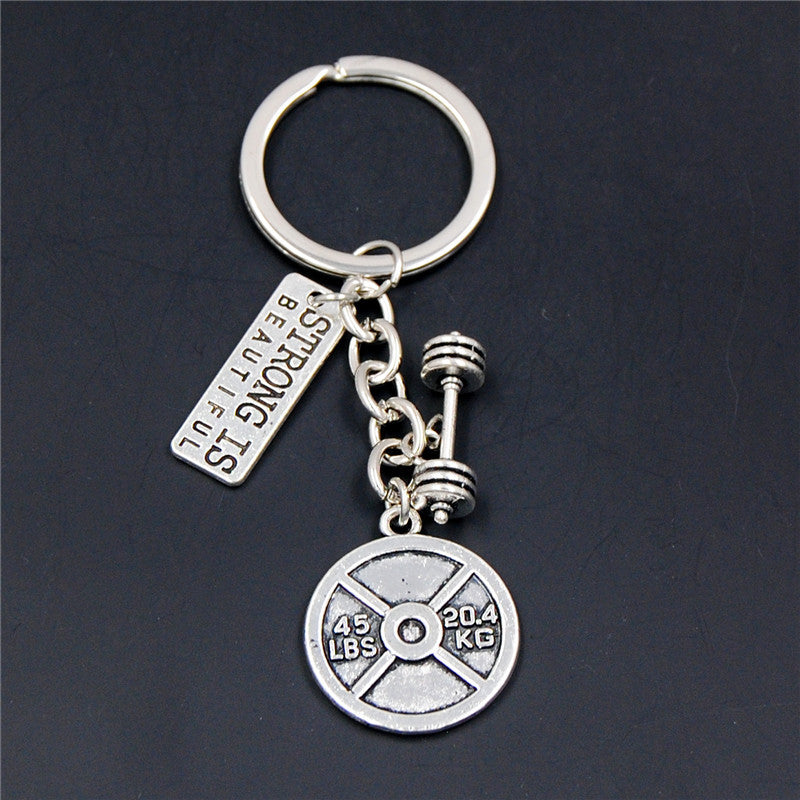 Mini Dumbbell Keychain Weightlifting Pendant Accessory