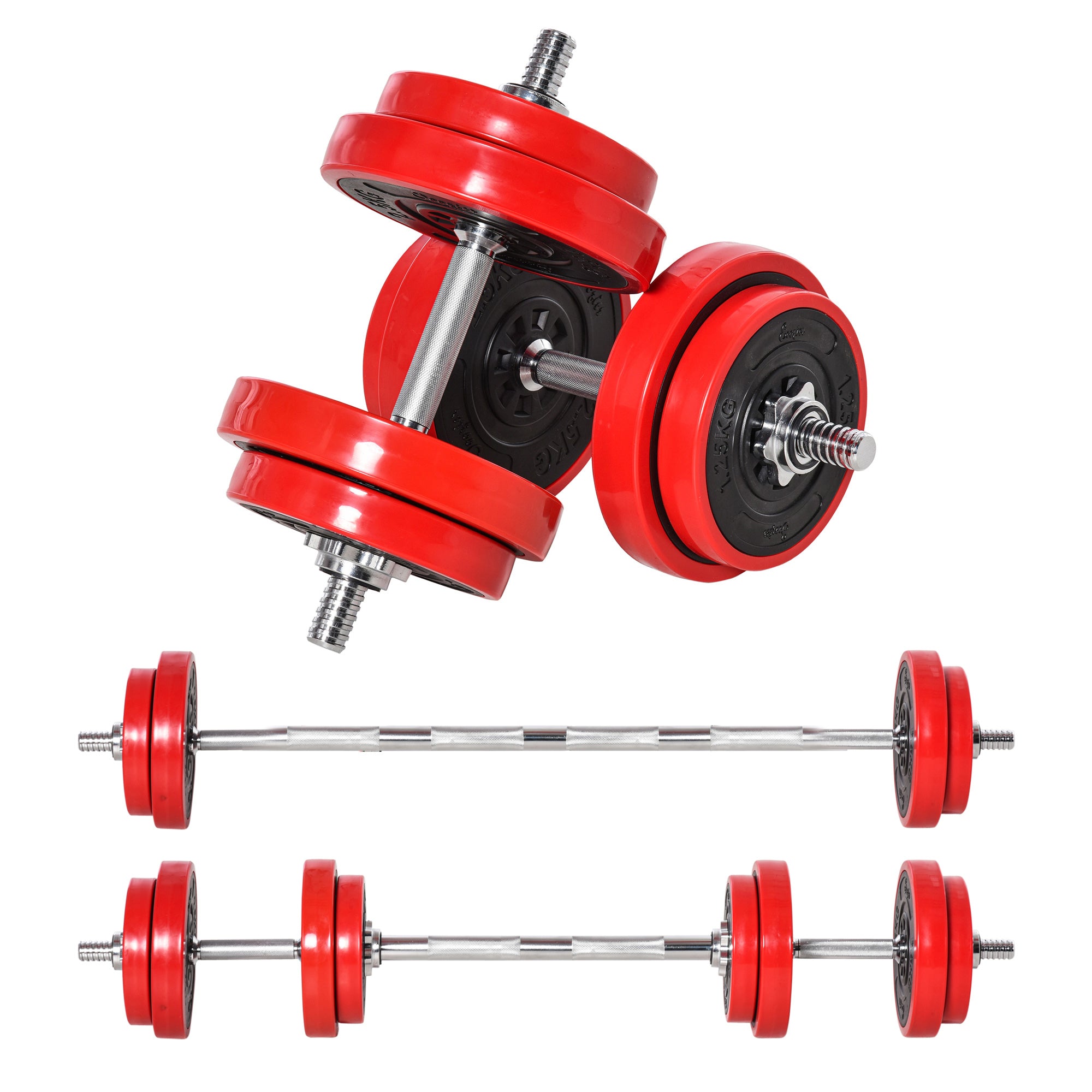 44lbs Adjustable Dumbbell To Barbell Set Home Gym Training