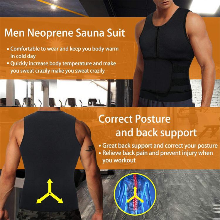 Men Sauna Waist Trainer Vest Double Belt Body Shaper