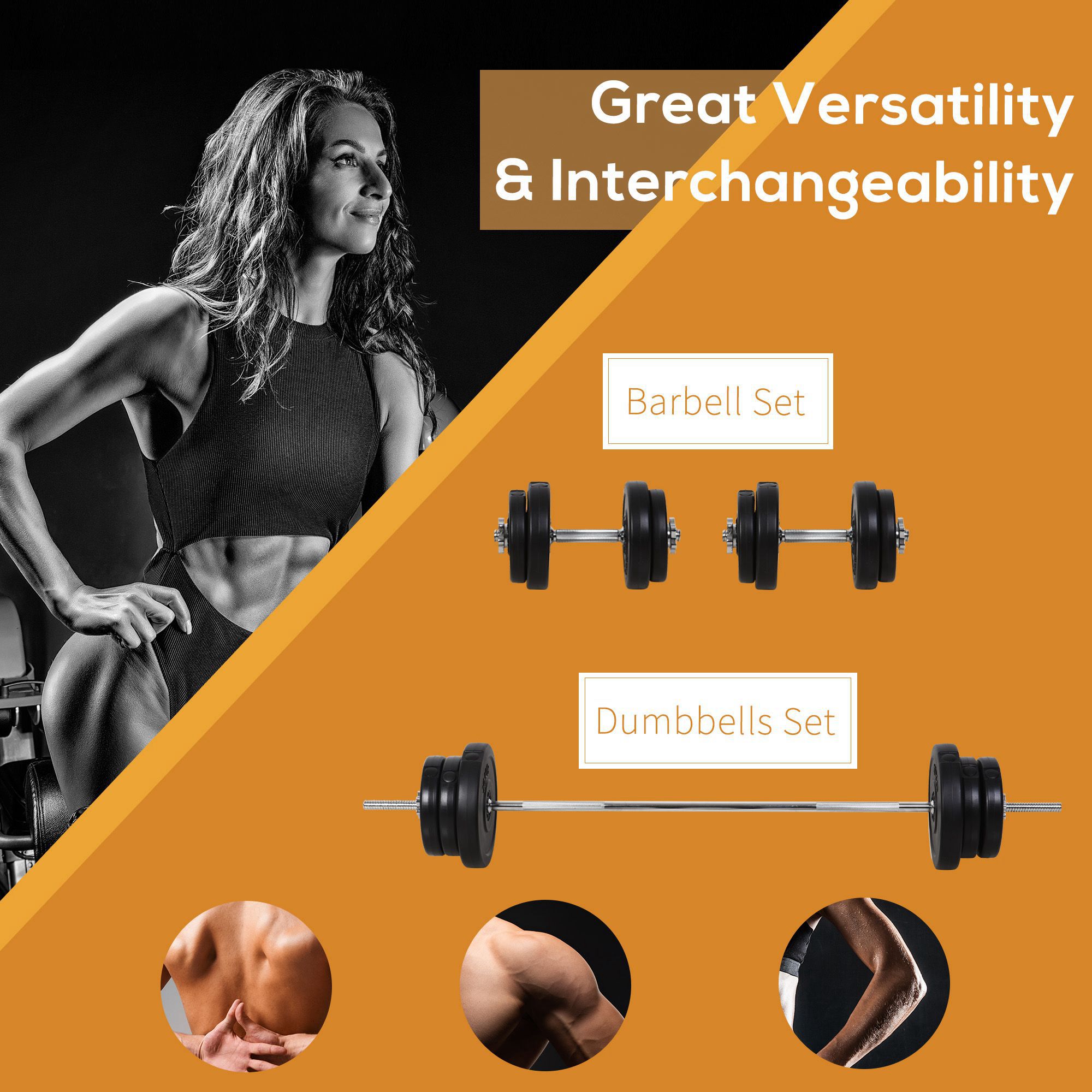 143.30 lb Adjustable Dumbbell And Barbell Set Home Gym Black